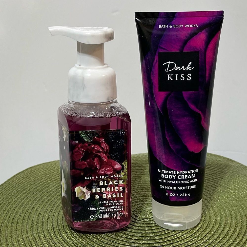 BBW Dark Kiss & Black Berries & Basil set of 2 NWT